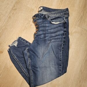 Maurices Distressed Button-Up Skinny Jeans